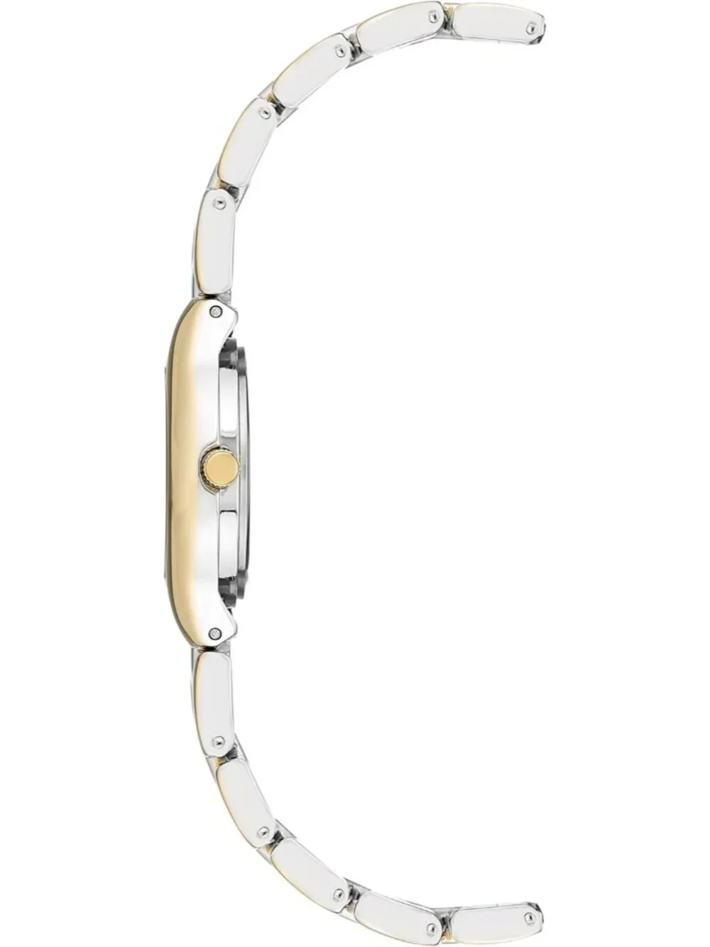 Anne Klein Women's Silver And Gold Analog Guilloche Date Function Bracelet Watch